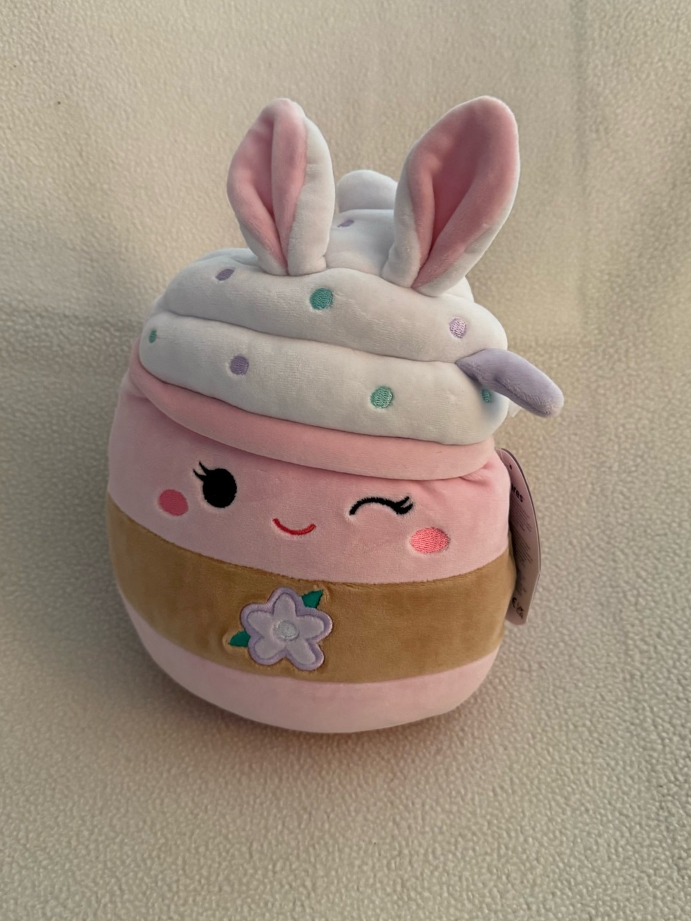 Squishmallows Pink Bunny Milkshake with Pastel Sprinkles Suey
